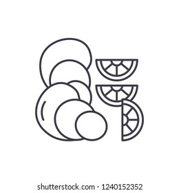 Oysters line icon concept. Oysters vector linear illustration, symbol, sign