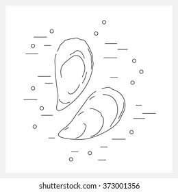 Oysters line logo. 