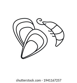 oysters linear icon. Vegetarian food. Mediterranean cuisine. Thin line customizable illustration. Contour symbol. Vector isolated outline drawing. Editable stroke