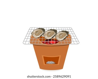 Oysters on a white background.