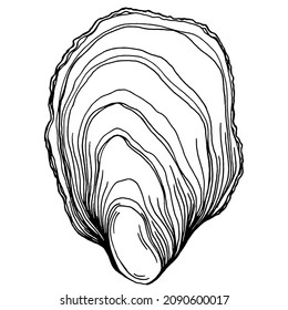 Oysters vector with engraving style illustration of logo or emblem for design seafood menu, lunch. Classic American steakhouse or French bistro appetizer.