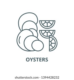 Oysters vector line icon, linear concept, outline sign, symbol