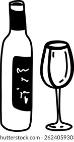  Ostras e vinho, desenho, gravura, tinta, arte de linha, vetor	
