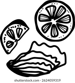  Ostras e vinho, desenho, gravura, tinta, arte de linha, vetor	
