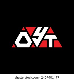 Diseño del logotipo de la letra del triángulo OYT con forma de triángulo. Monograma de diseño del logotipo del triángulo OYT. Plantilla de logotipo vectorial de triángulo OYT con color rojo. Logotipo triangular OYT Diseño sencillo, elegante y lujoso.