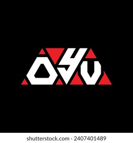 OYV triangle letter logo design with triangle shape. OYV triangle logo design monogram. OYV triangle vector logo template with red color. OYV triangular logo Simple, Elegant, and Luxurious design.