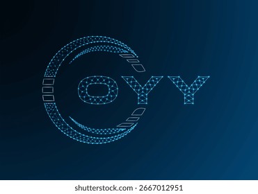 Diseño de Vector de logotipo de letra poli baja OYY. Diseño de logotipo de poliéster inferior OYY. Logotipo de poliéster bajo.