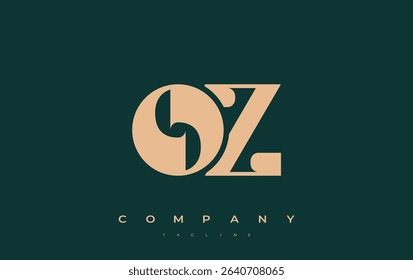 OZ Abstract Geometric Logo Design. Modern and elegant logo design with simplistic typography elements, showcasing branding excellence.