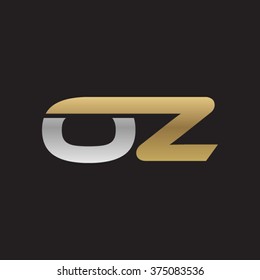 OZ company linked letter logo golden silver black background