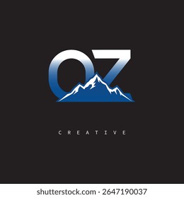 OZ Creative Mountain Logo – Bold Gradient Letter mark Branding Design for Business  Outdoor Brands	
