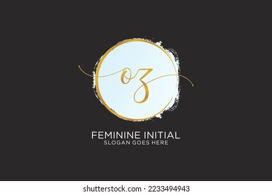 OZ Handschrift Logo mit Kreis Vorlage Vektorsignatur, Hochzeit, Mode, Blumen und botanisch mit kreativen Vorlage.
