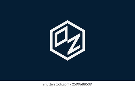 OZ Hexagon monogram logo design
