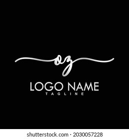 OZ Initial Handwriting Logo Design Vektor