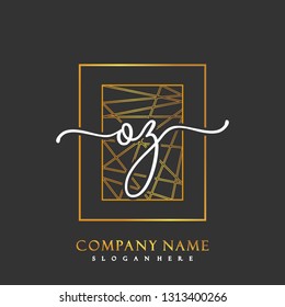 OZ Initial Handwriting logo template vector