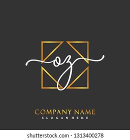 OZ Initial Handwriting logo template vector