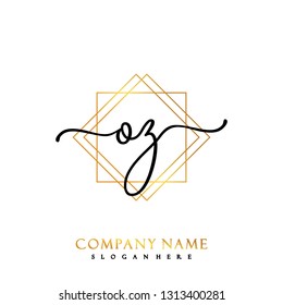 OZ Initial Handwriting logo template vector