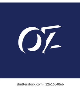 OZ initial letter with negative space logo icon vector template