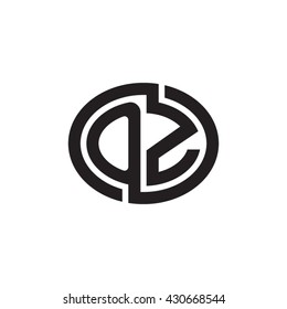 OZ initial letters looping linked ellipse monogram logo