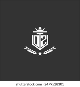 OZ initiales Monogramm brandes Logo-Design für Krone Vektorgrafik Bild