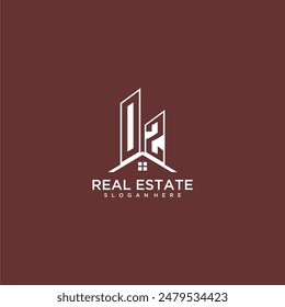 OZ initial monogram building and roof logo for real estate