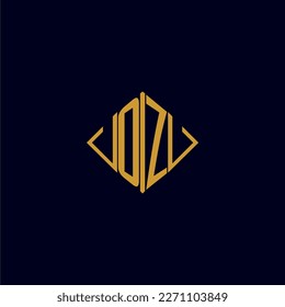 OZ initial monogram square logo design ideas