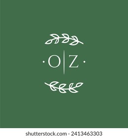 OZ initial monogram wedding with creative design