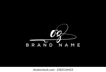OZ letter beauty handwriting vector logo. 
