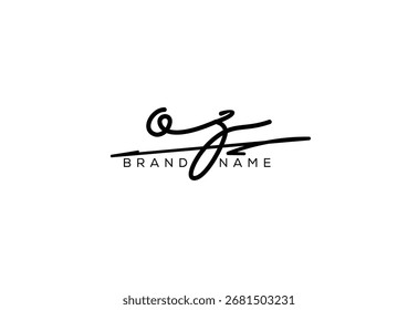 OZ letter elegant cursive signature beauty handwriting logo.