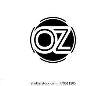 Oz Letter Logo Round Black Stock Vector (Royalty Free) 770611285 ...