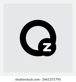 OZ. Letter Z rotates in the orbit of the letter O. Vector design element or icon. O and Z - initials or logo. Monogram or logotype.