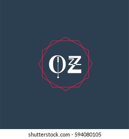 oz logo letter initial, Abstract Polygonal Background Logo, design for Corporate Business Identity,flat icon, Alphabet letter