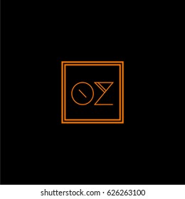 oz logo letter initial, Abstract Polygonal Background Logo, design for Corporate Business Identity,flat icon, Alphabet letter