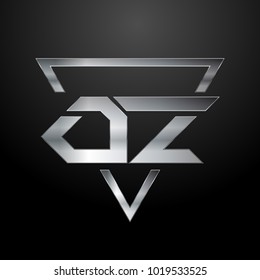 OZ Logo, Metal Logo, Silver Logo, Monogram, Polygon