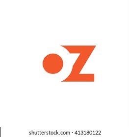 OZ Logo. Vector Graphic Branding Letter Element. White Background