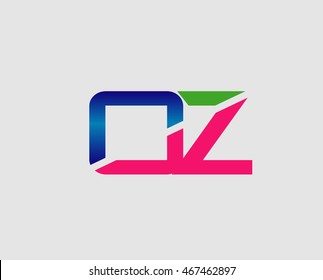 OZ Logo. Vector Graphic Branding Letter Element
