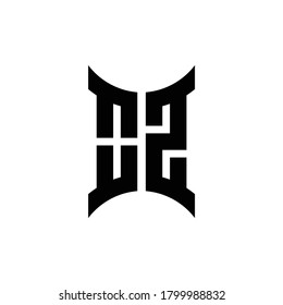 OZ-Monogramm-Logo mit geschwungener Seitendesign-Vorlage