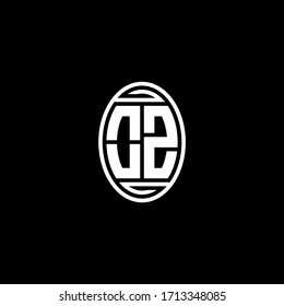 OZ monogram logo isolated on oval rotate shape design template