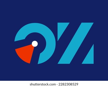 Icono de la firma del logotipo de monograma OZ. Iniciales de alfabeto. Letra abstracta o, letra z. Cartel. Diseño moderno, web, personajes de estilo tecnológico. Tipografía de fuentes geométricas en negrita.