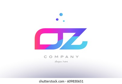 oz o z  creative pink purple blue modern dots creative alphabet gradient company letter logo design vector icon template