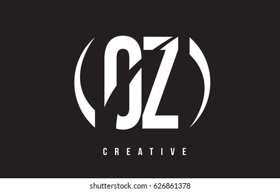 OZ O Z White Letter Logo Design with White Background Vector Illustration Template.