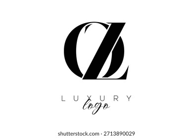 OZ  Serif Letter Monogram Typography Logo for Elegant Premium Branding Identity