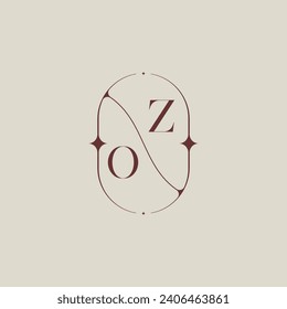 OZ wedding classic in elegant monogram with high quality professional design that will print well