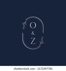 OZ wedding initial logo letters in high quality professional design that will print well across any print media
