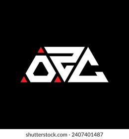 Diseño del logotipo de la letra triangular OZC con forma triangular. Monograma de diseño del logotipo del triángulo OZC. Plantilla de logotipo vectorial de triángulo OZC con color rojo. Logo triangular de OZC Diseño sencillo, elegante y lujoso.
