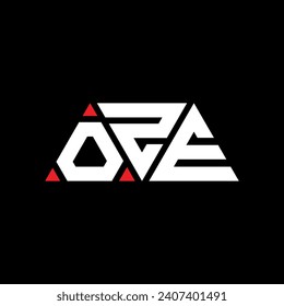 OZE triangle letter logo design with triangle shape. OZE triangle logo design monogram. OZE triangle vector logo template with red color. OZE triangular logo Simple, Elegant, and Luxurious design.