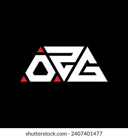 OZG triangle letter logo design with triangle shape. OZG triangle logo design monogram. OZG triangle vector logo template with red color. OZG triangular logo Simple, Elegant, and Luxurious design.