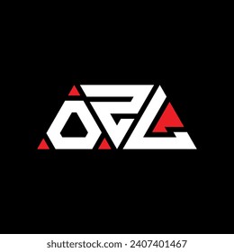 OZL triangle letter logo design with triangle shape. OZL triangle logo design monogram. OZL triangle vector logo template with red color. OZL triangular logo Simple, Elegant, and Luxurious design.
