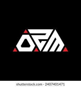 Diseño del logotipo de la letra triangular OZM con forma triangular. Monograma de diseño del logotipo del triángulo OZM. Plantilla de logotipo vectorial de triángulo OZM con color rojo. Logo triangular OZM Diseño sencillo, elegante y lujoso.