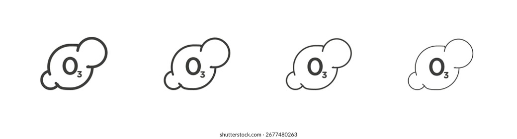 Symbol für Ozonierung. Vektorgrafik einzeln.