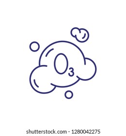 Ozonation line icon. Bubble, ozon, formula. Laundry concept. Can be used for topics like chemistry, molecule, washing